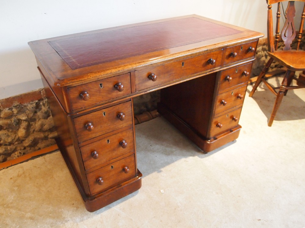 Desk Victorian Mahogany small size c1850 View V