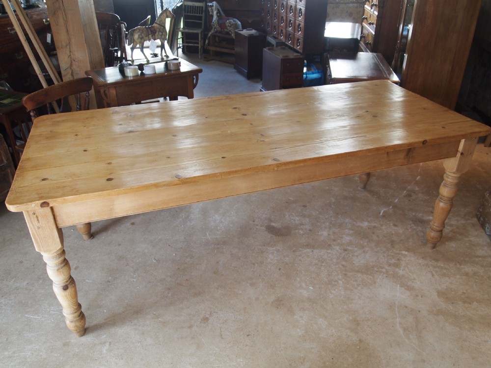 Table Edwardian Pine Farmhouse refectory dining c1910