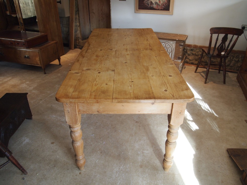 Table Edwardian Pine Farmhouse refectory dining c1910 View V