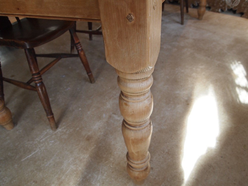 Table Edwardian Pine Farmhouse refectory dining c1910 View VII