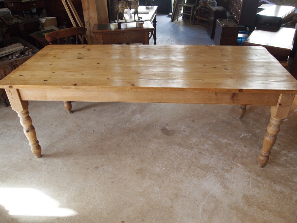 Table Edwardian Pine Farmhouse refectory dining c1910 View IX