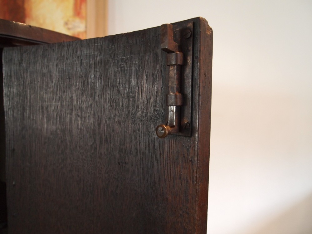 Cupboard corner George III Oak bowfront c1770 View VII