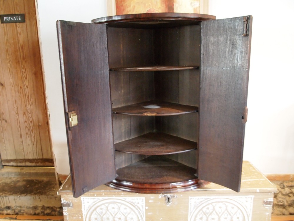 Cupboard corner George III Oak bowfront c1770 View VIII