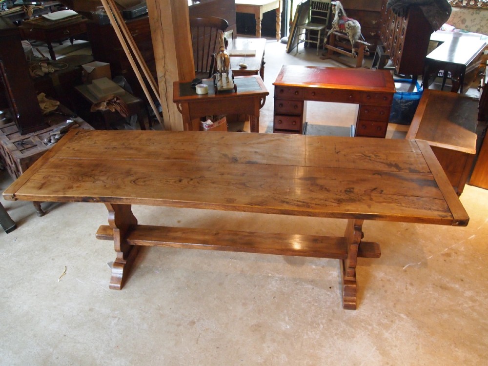 Table refectory farmhouse dining Elm c1920 View IV