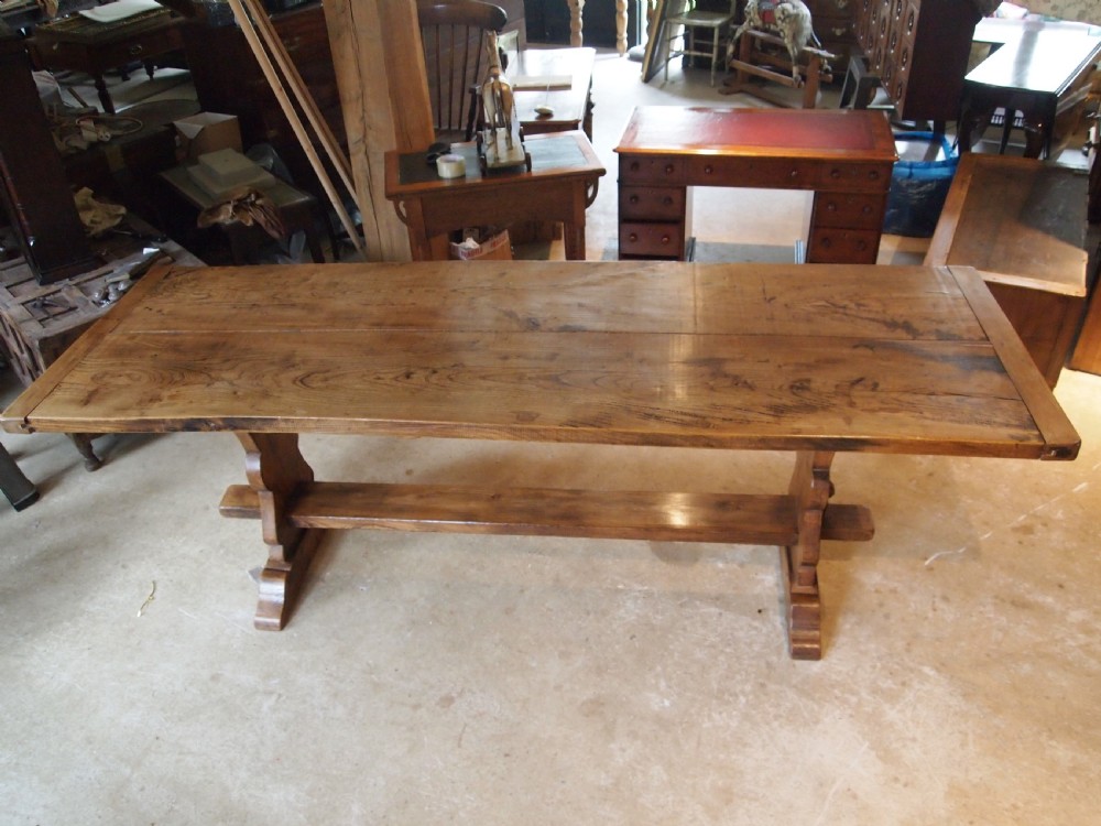Table refectory farmhouse dining Elm c1920 View IX