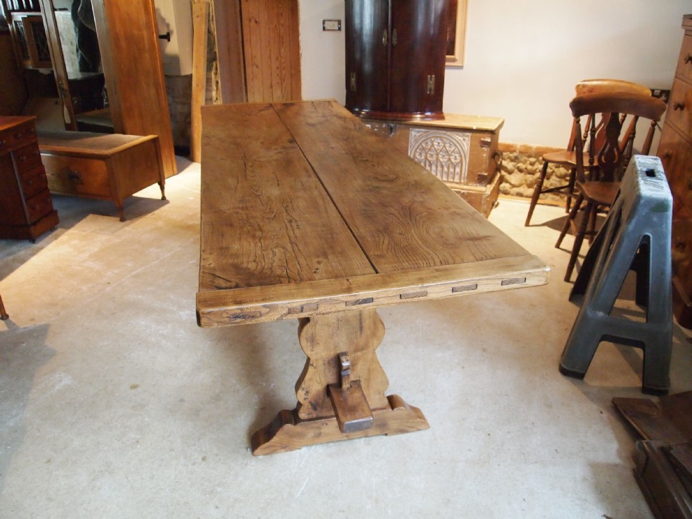 Table refectory farmhouse dining Elm c1920 View XI