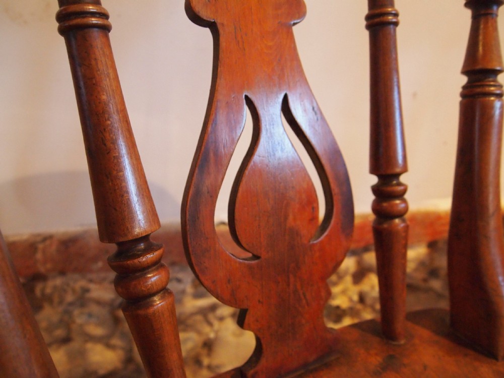 Chairs 8 Victorian fiddle back Windsor kitchen dining Elm c1870 View VIII