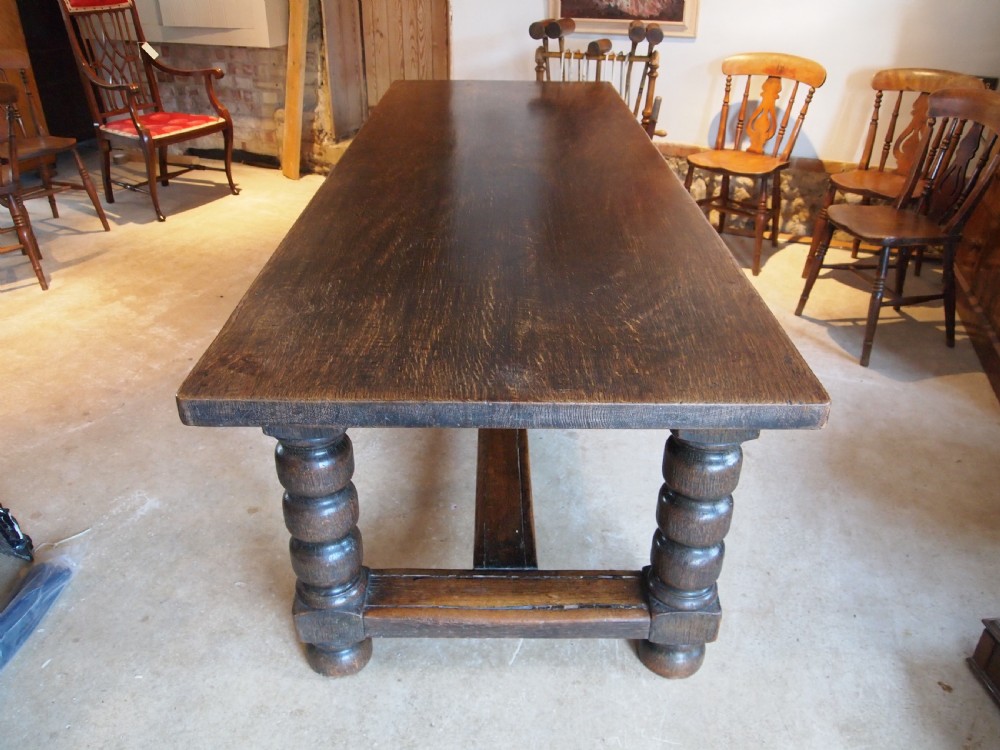 Table refectory farmhouse dining Victorian Oak c1890 View IV