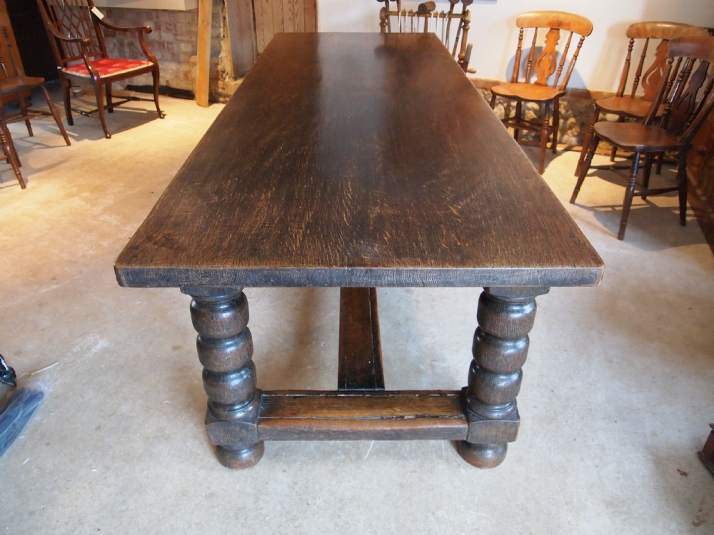 Table refectory farmhouse dining Victorian Oak c1890 View X