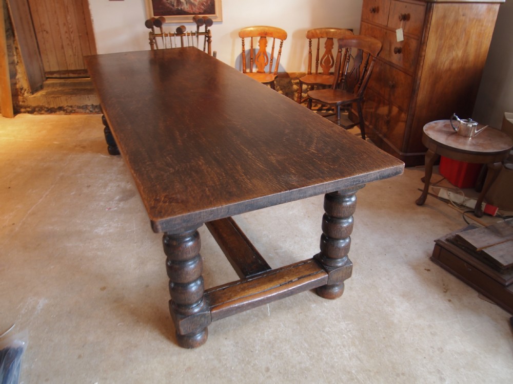 Table refectory farmhouse dining Victorian Oak c1890 View XI