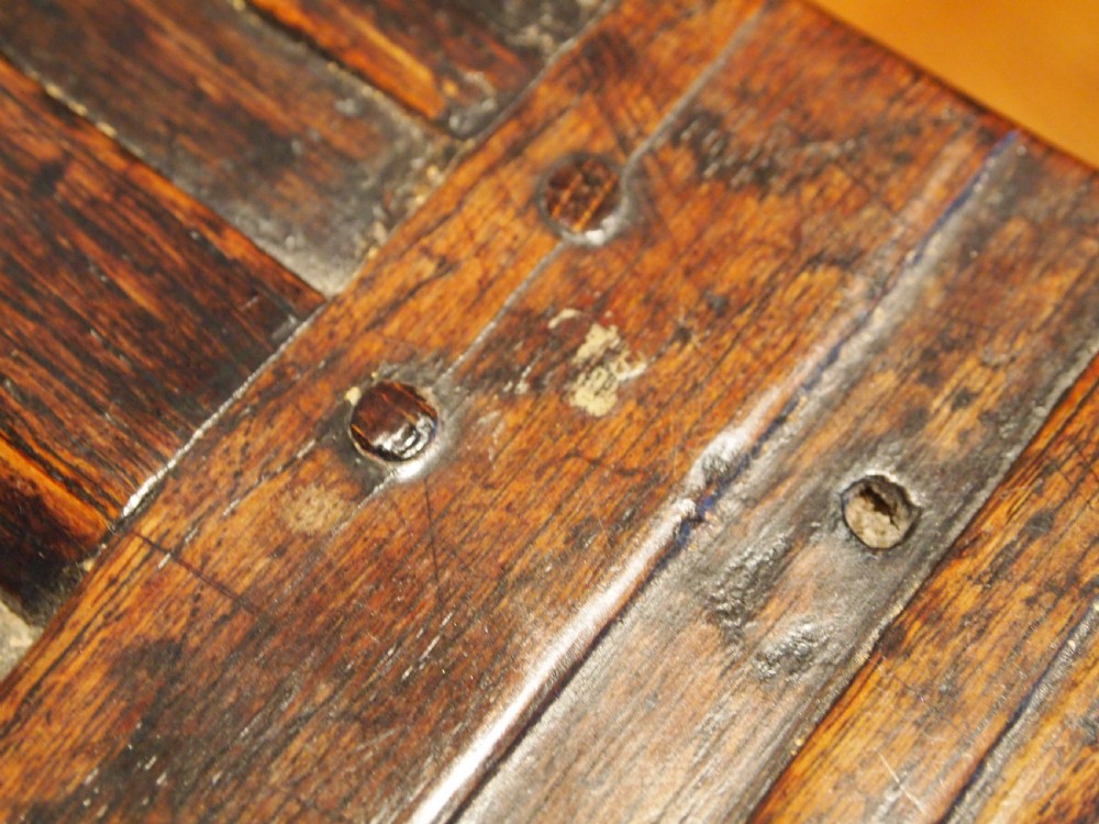 Coffer chest blanket box Queen Anne Oak c1700 View XI