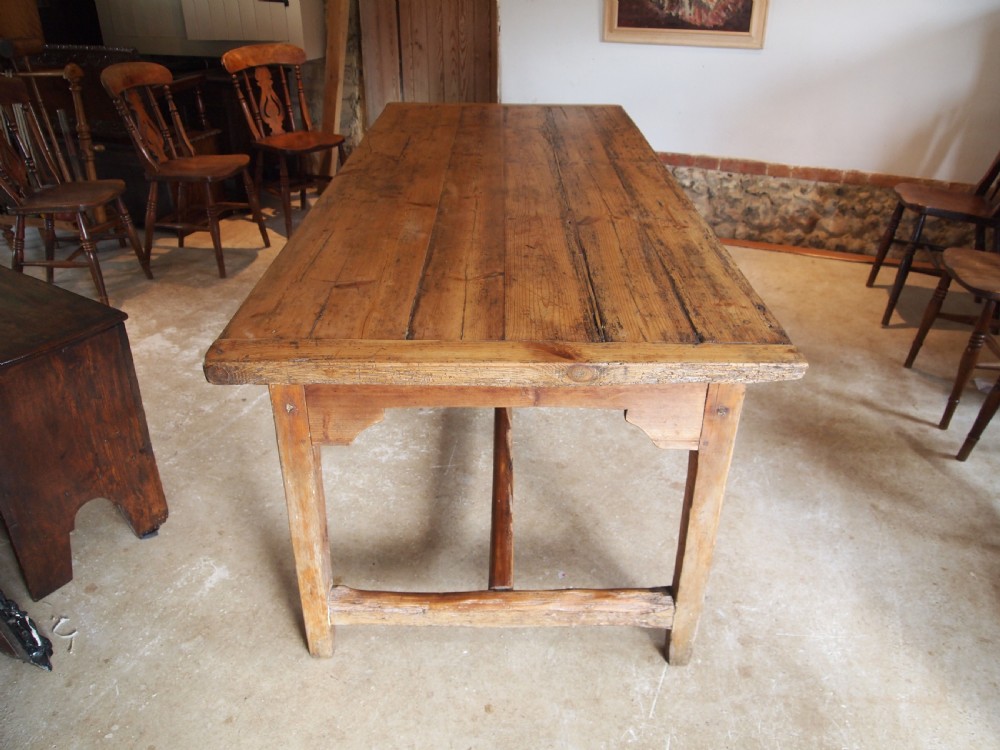 Table refectory farmhouse dining George III Pine c1810  View IV