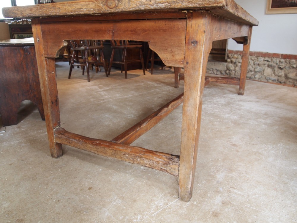 Table refectory farmhouse dining George III Pine c1810  View V