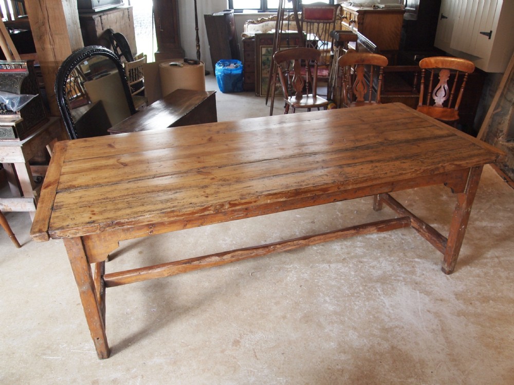 Table refectory farmhouse dining George III Pine c1810  View X