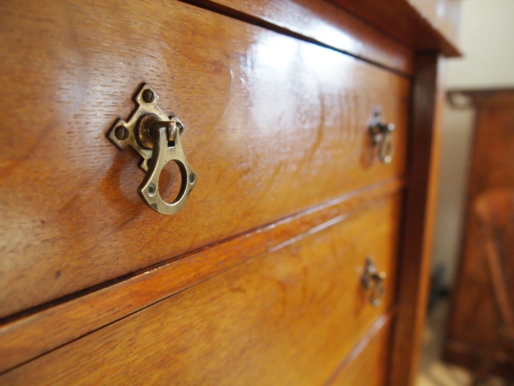 Chest of Drawers Arts and Crafts Oak Wellington chest c1880 View II