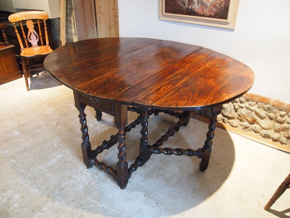 Table Queen Anne Oak gateleg dining farmhouse refectory c1700