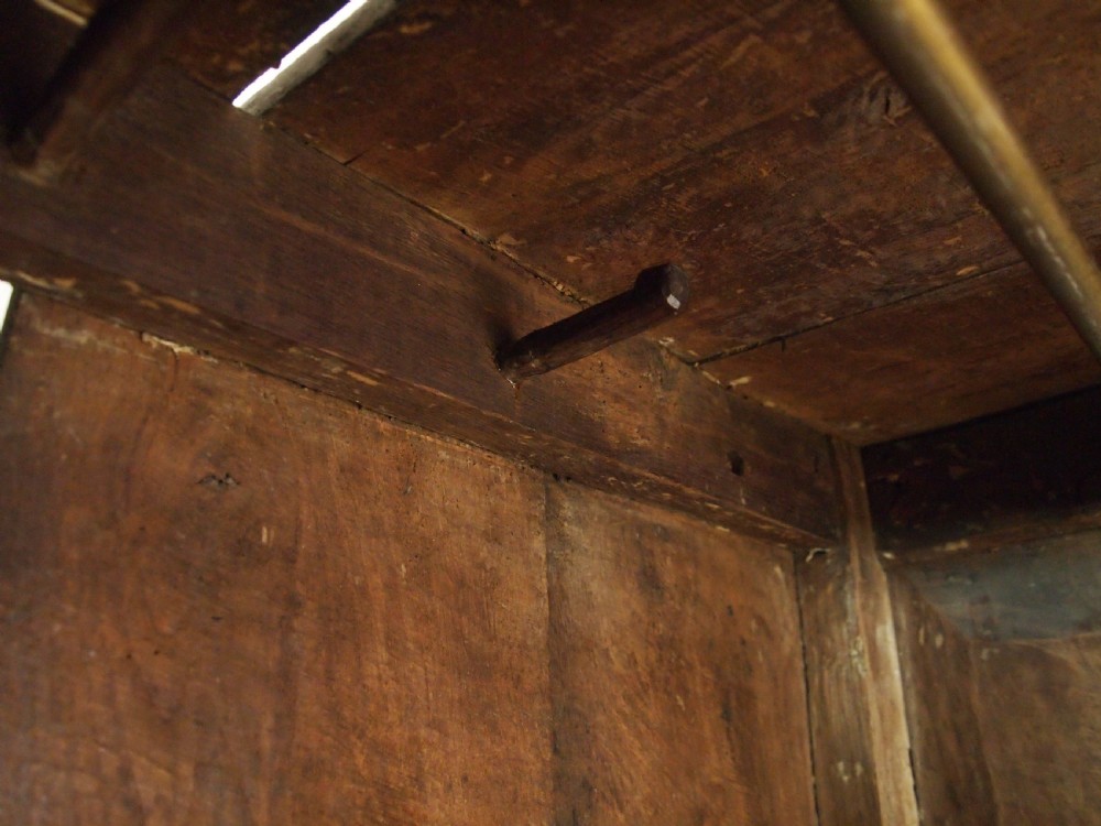 Cupboard wardrobe press Charles II Oak 2 parts c1680 View V