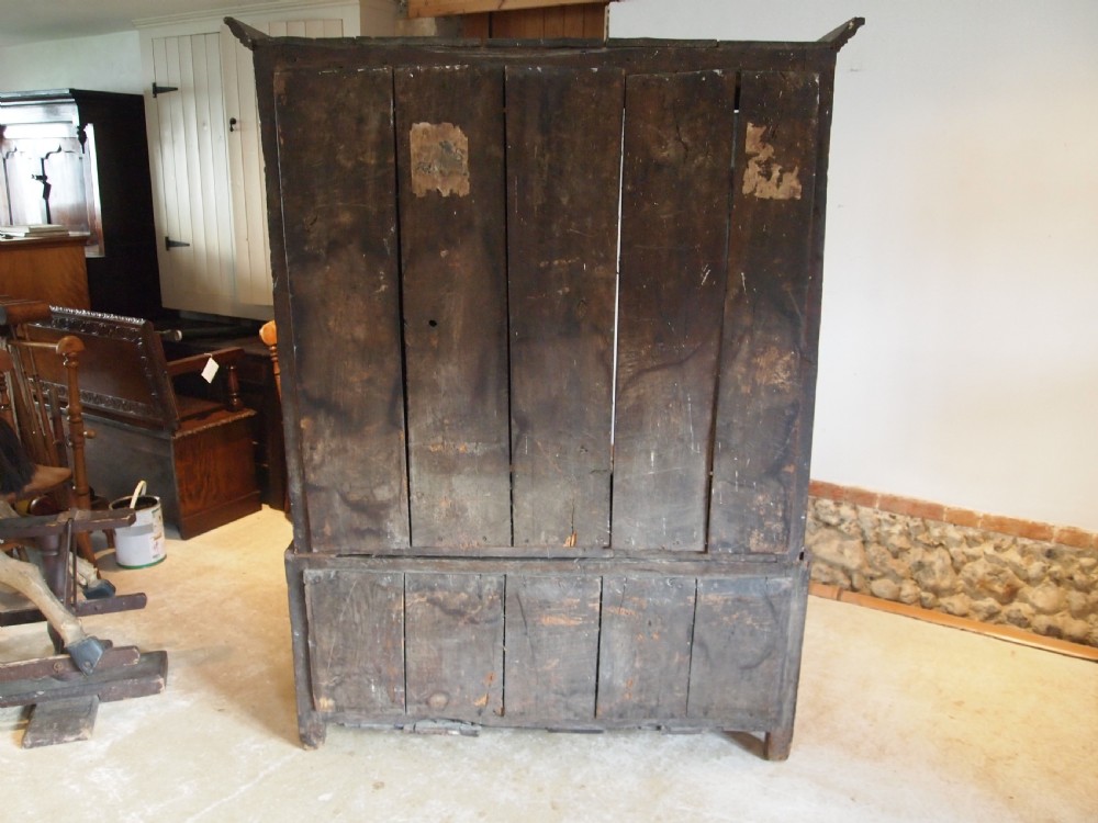Cupboard wardrobe press Charles II Oak 2 parts c1680 View VII