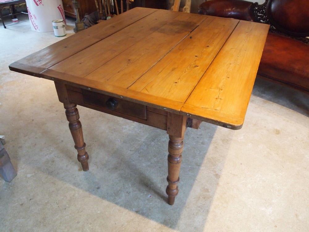 Table Victorian Pine dining drop flap refectory c1880