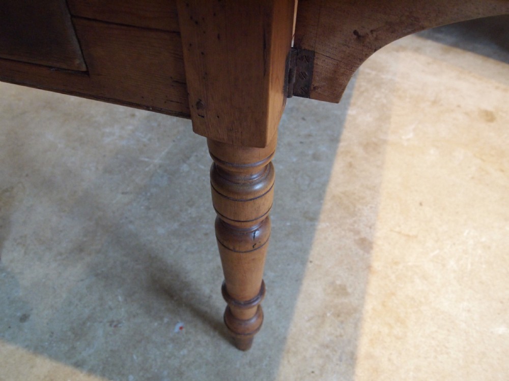 Table Victorian Pine dining drop flap refectory c1880 View V