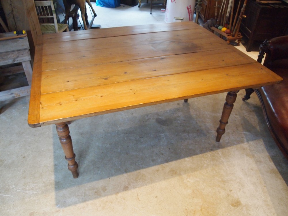 Table Victorian Pine dining drop flap refectory c1880 View VII