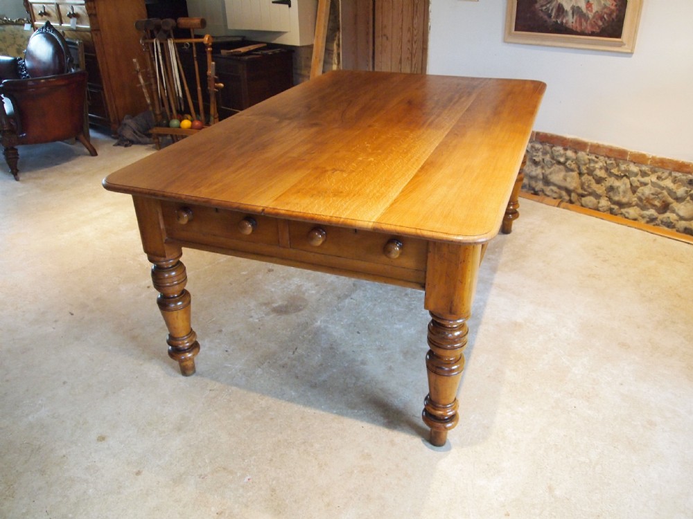 Table Victorian Oak dining refectory farmhouse c1880 View IV