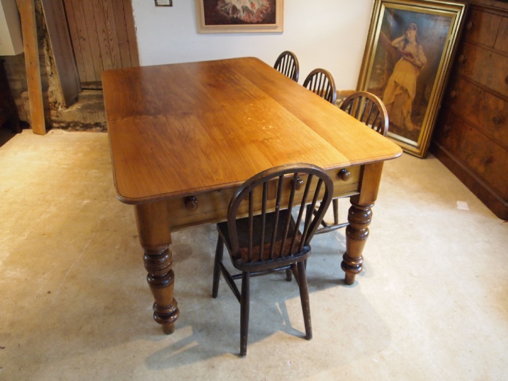 Table Victorian Oak dining refectory farmhouse c1880 View VIII