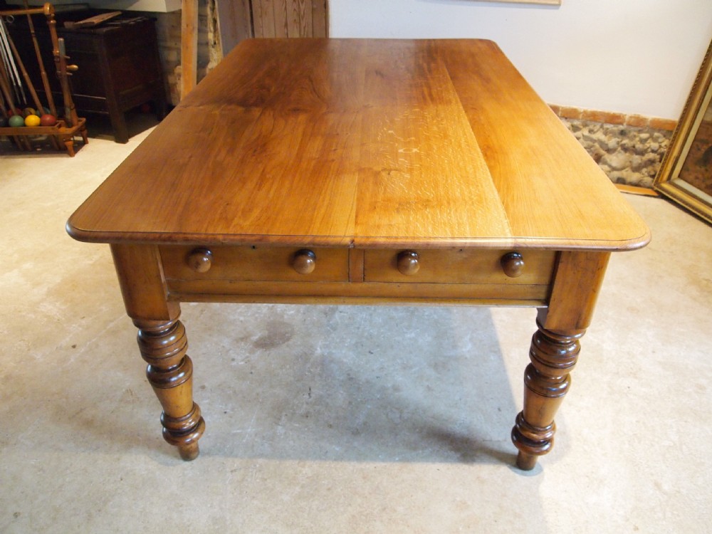 Table Victorian Oak dining refectory farmhouse c1880 View XII