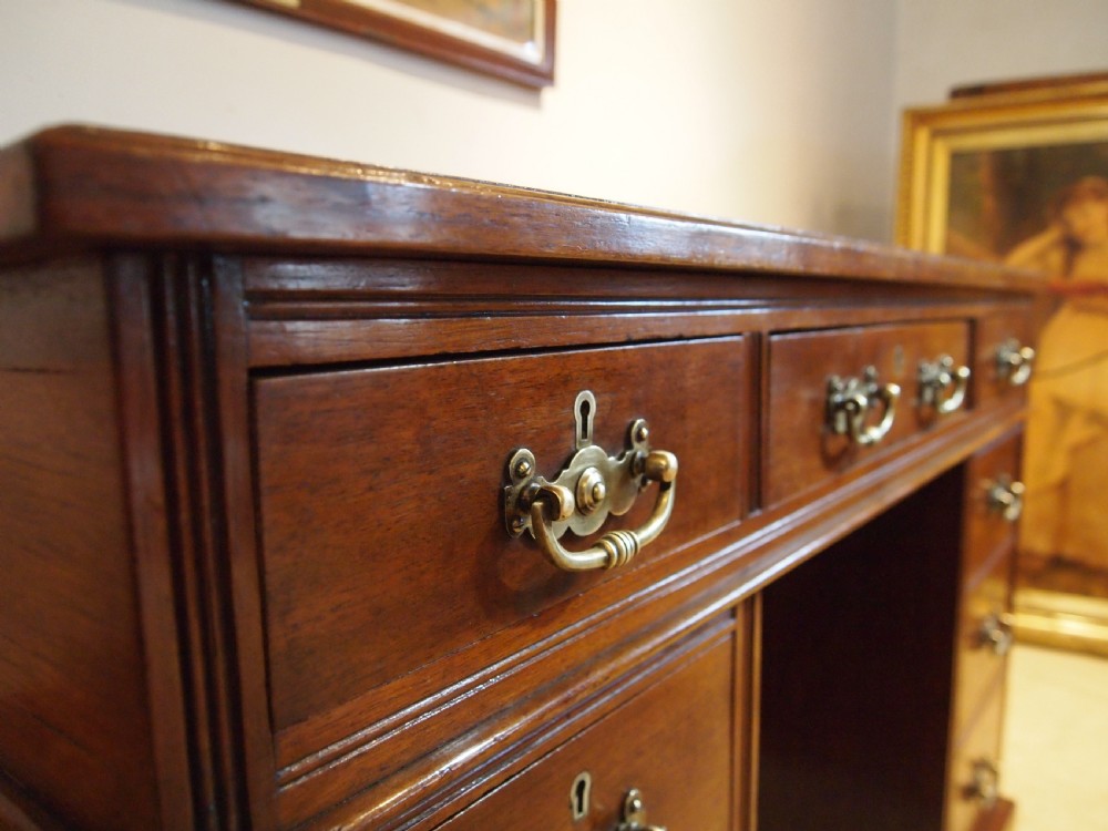 Desk Victorian Arts and Crafts Walnut 3 part small size c1880 View VI