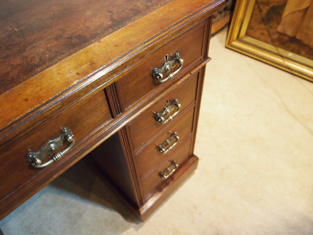Desk Victorian Arts and Crafts Walnut 3 part small size c1880 View VII