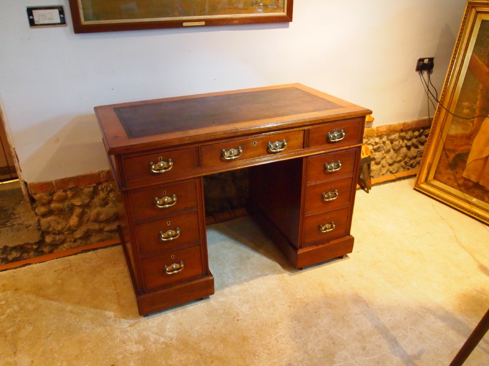 Desk Victorian Arts and Crafts Walnut 3 part small size c1880 View VIII