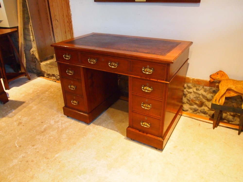 Desk Victorian Arts and Crafts Walnut 3 part small size c1880 View XI