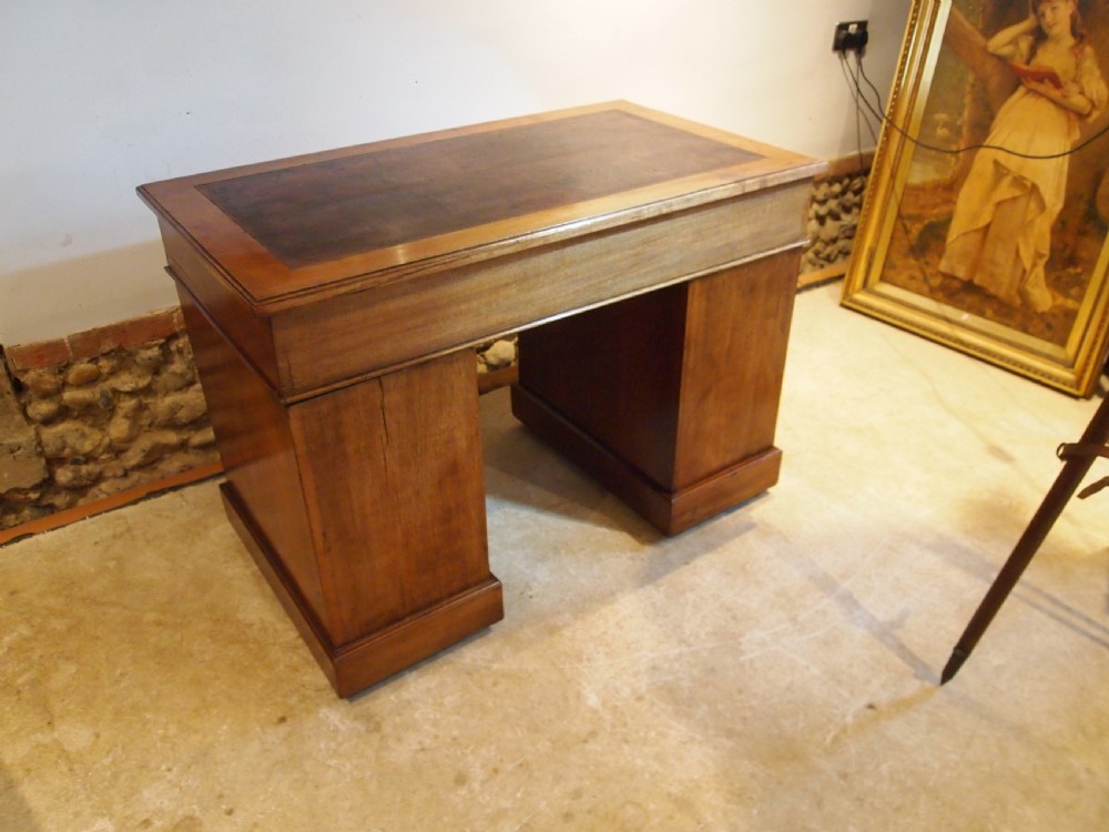 Desk Victorian Arts and Crafts Walnut 3 part small size c1880 View XII