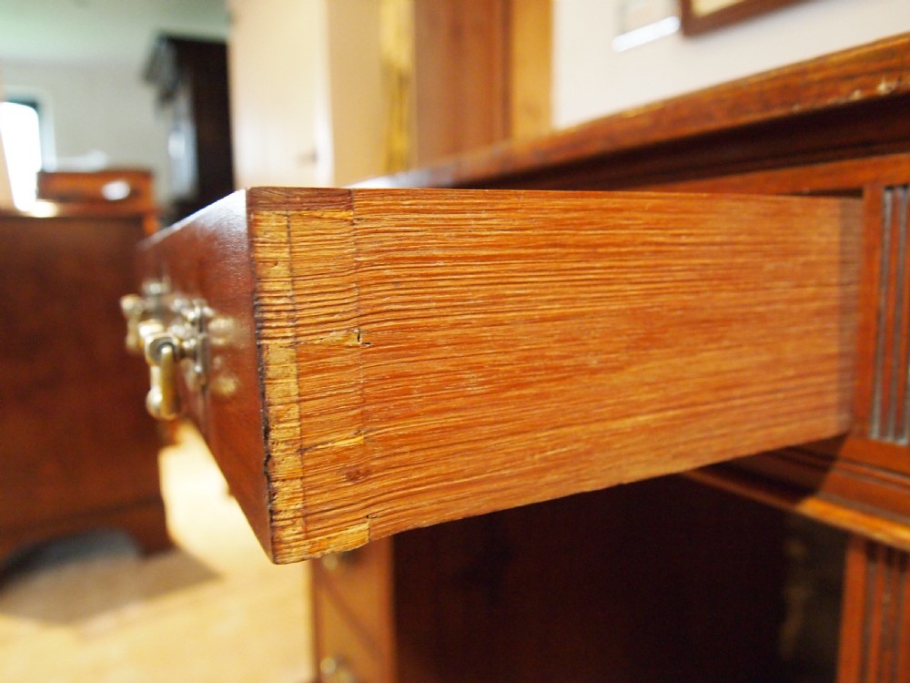 Desk Victorian Arts and Crafts Walnut 3 part small size c1880 View XIII