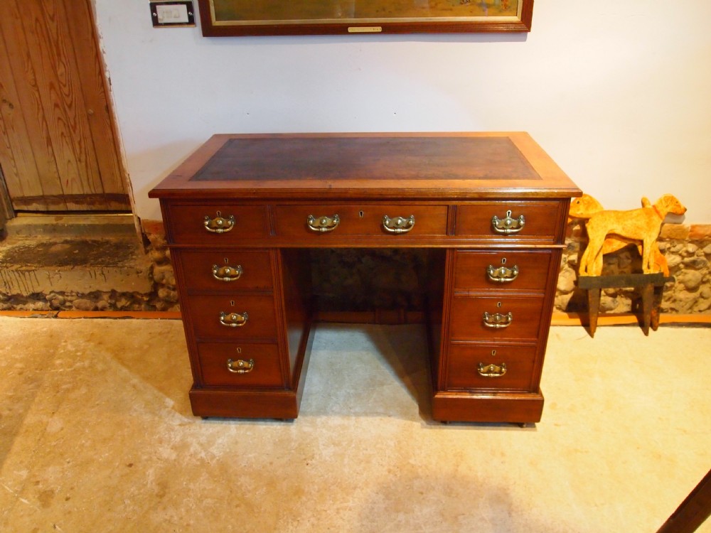 Desk Victorian Arts and Crafts Walnut 3 part small size c1880 View XIV