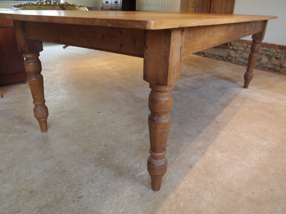 Table Edwardian refectory dining farmhouse Oak and Pine c1910 View III