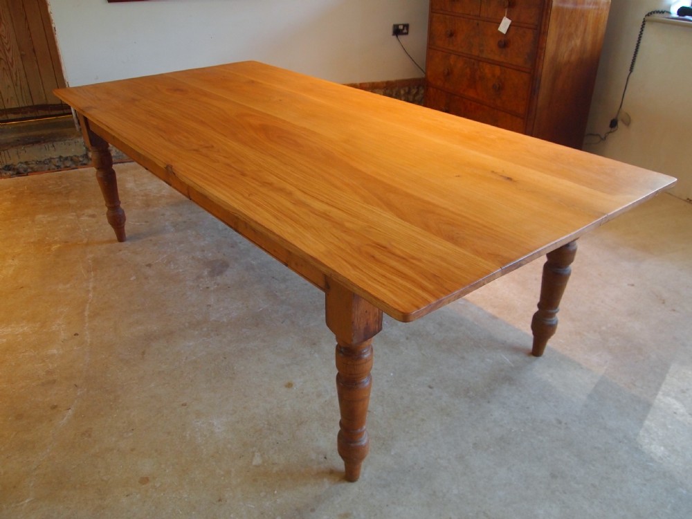 Table Edwardian refectory dining farmhouse Oak and Pine c1910 View V