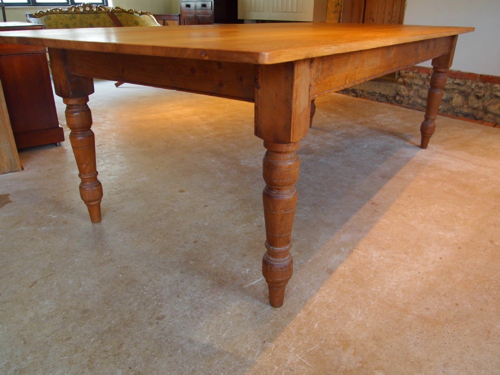 Table Edwardian refectory dining farmhouse Oak and Pine c1910 View IX