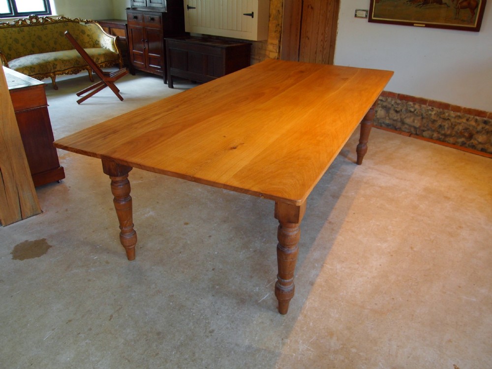 Table Edwardian refectory dining farmhouse Oak and Pine c1910 View X