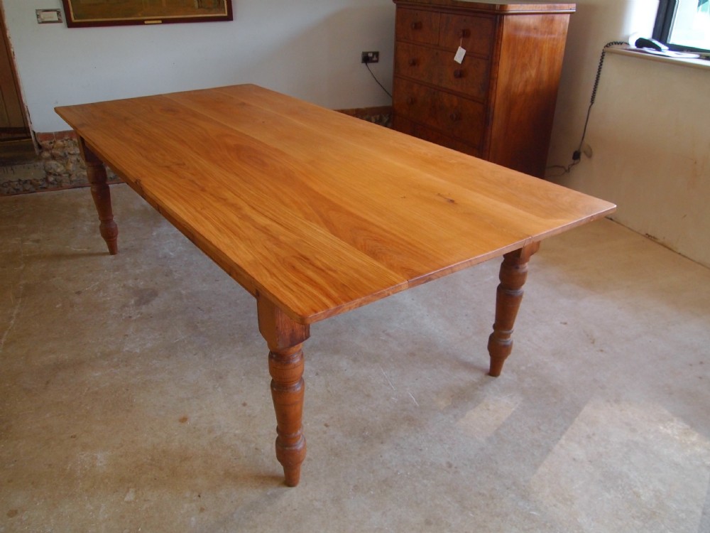 Table Edwardian refectory dining farmhouse Oak and Pine c1910 View XI