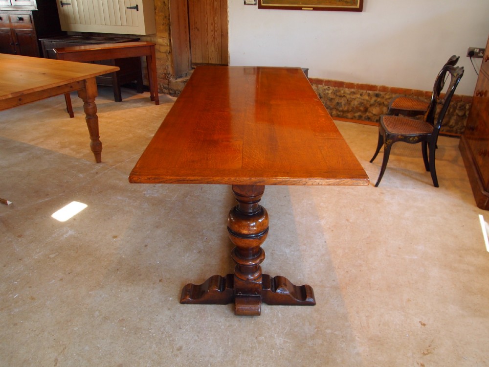 Table Oak refectory dining farmhouse c1920