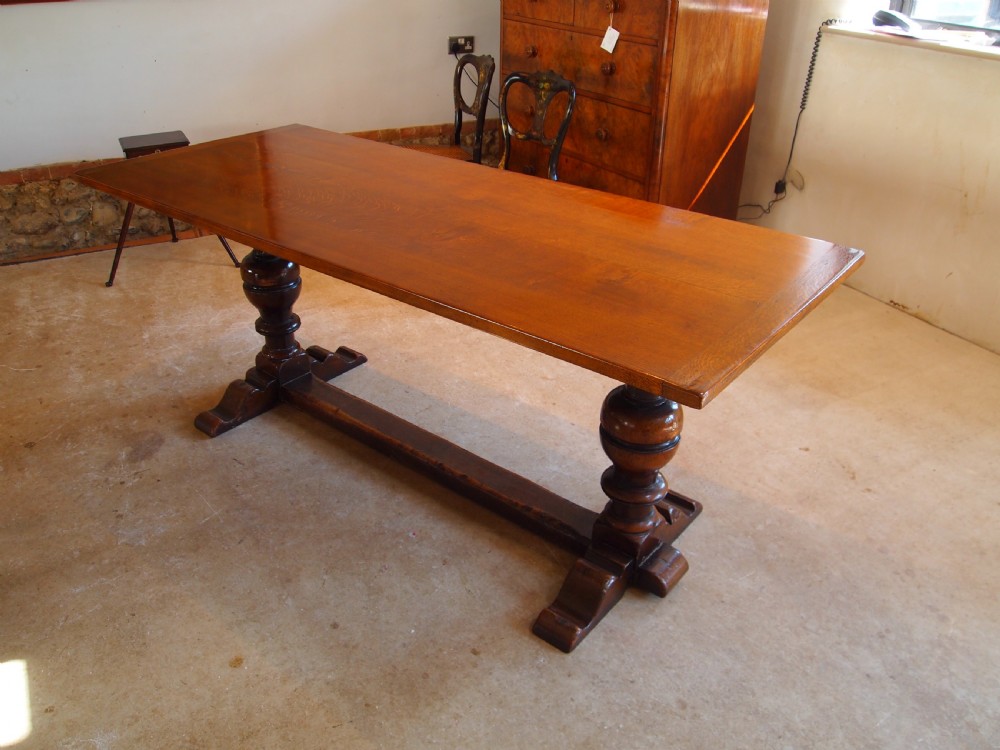 Table Oak refectory dining farmhouse c1920 View II