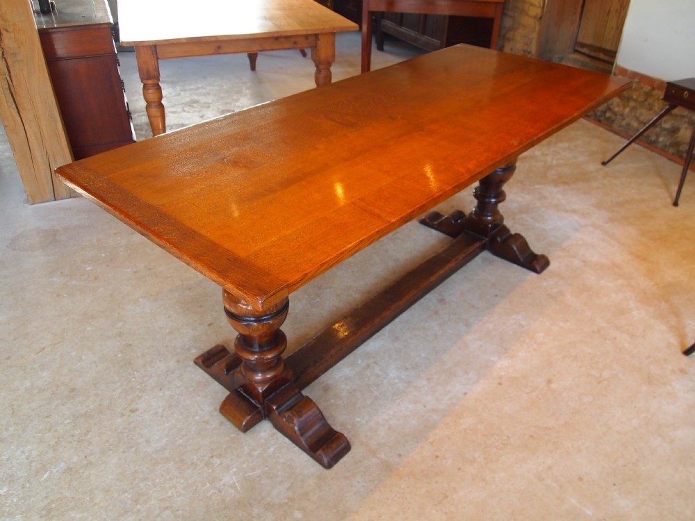 Table Oak refectory dining farmhouse c1920 View III