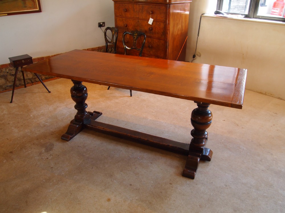 Table Oak refectory dining farmhouse c1920 View VI