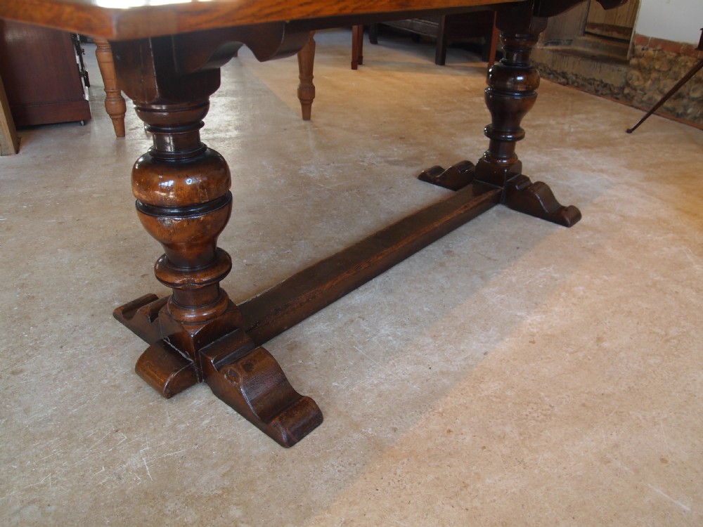 Table Oak refectory dining farmhouse c1920 View VIII