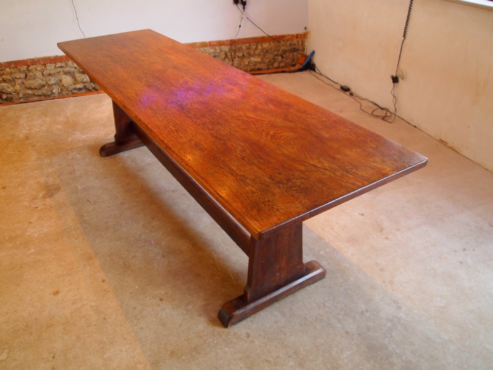 Table arts and crafts Oak refectory dining farmhouse Oak c1900 View III