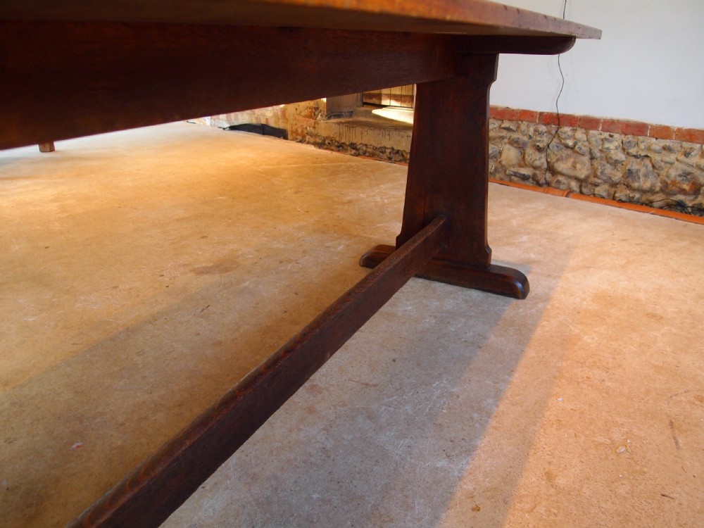 Table arts and crafts Oak refectory dining farmhouse Oak c1900 View IV