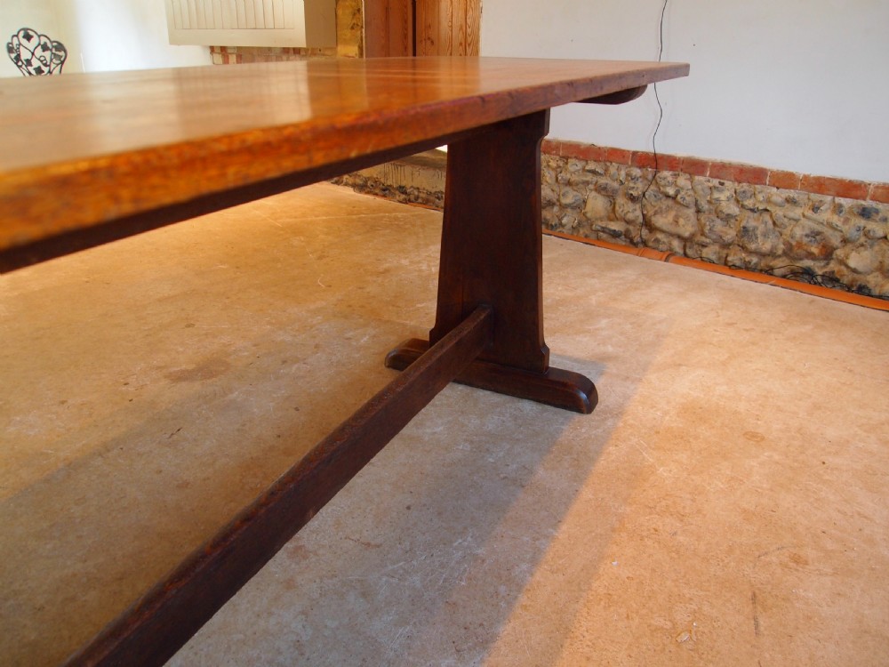 Table arts and crafts Oak refectory dining farmhouse Oak c1900 View V
