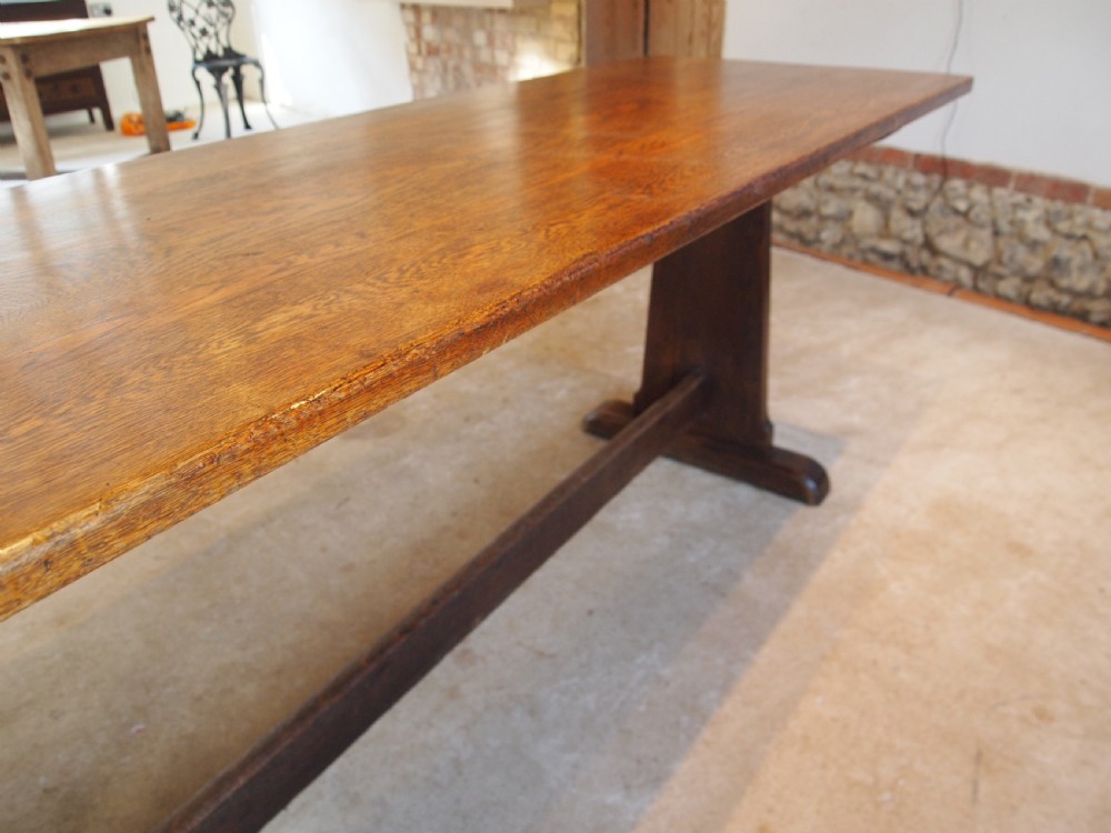 Table arts and crafts Oak refectory dining farmhouse Oak c1900 View VI