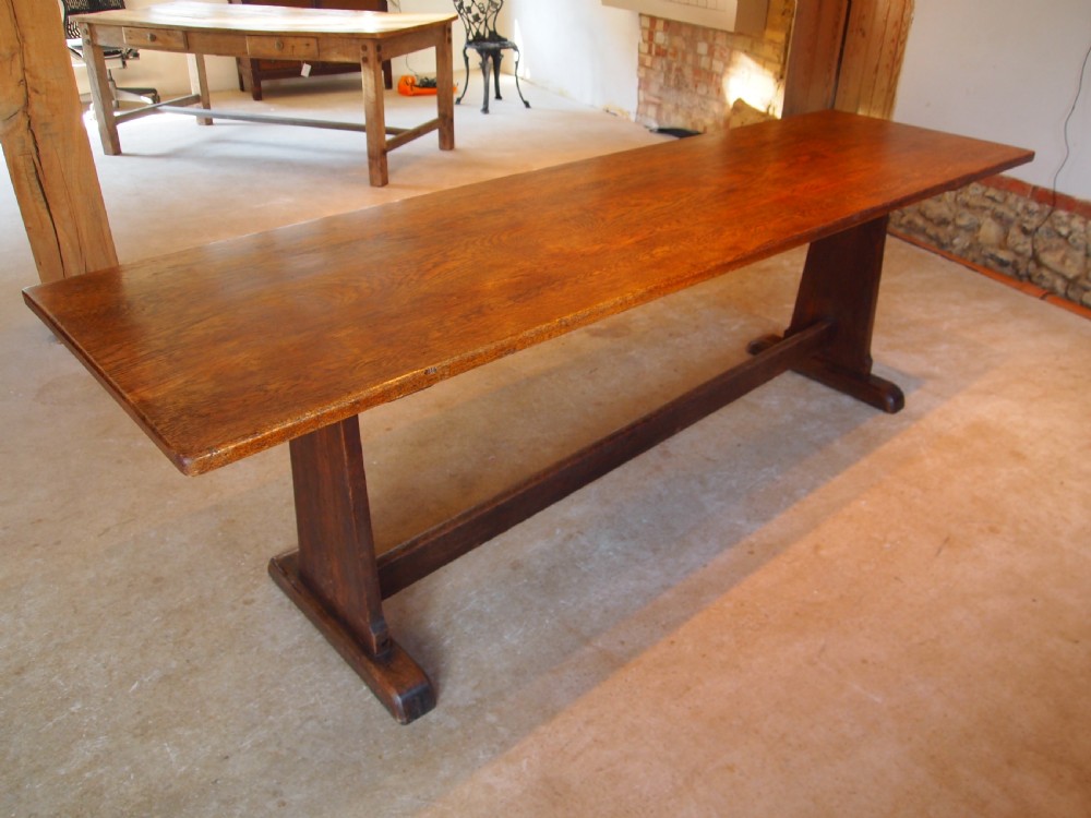 Table arts and crafts Oak refectory dining farmhouse Oak c1900 View VII